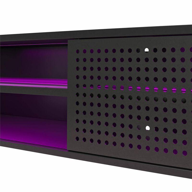 Glitch Floating TV Stand for TVs up to 60" Black - NTENSE: Modern Media Console, MDF Construction
