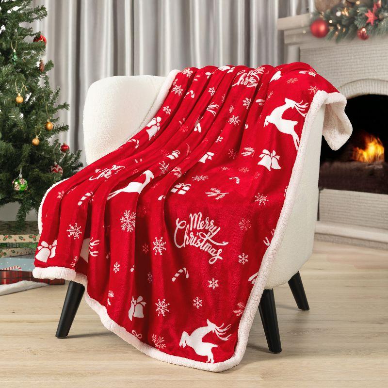 PAVILIA Fleece Plush Microfiber Throw Blanket for Couch, Sofa and Bed, Reversible