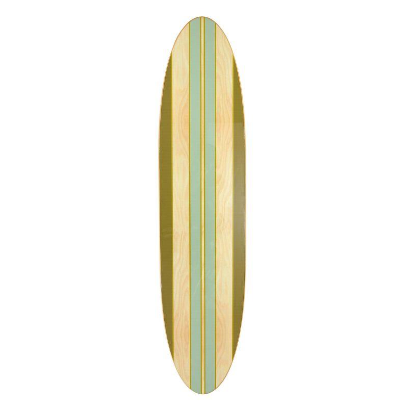 Storied Home Lacquered Wood Surfboard Wall Decor: Modern Beachfront Style, Hangs Vertically or Horizontally