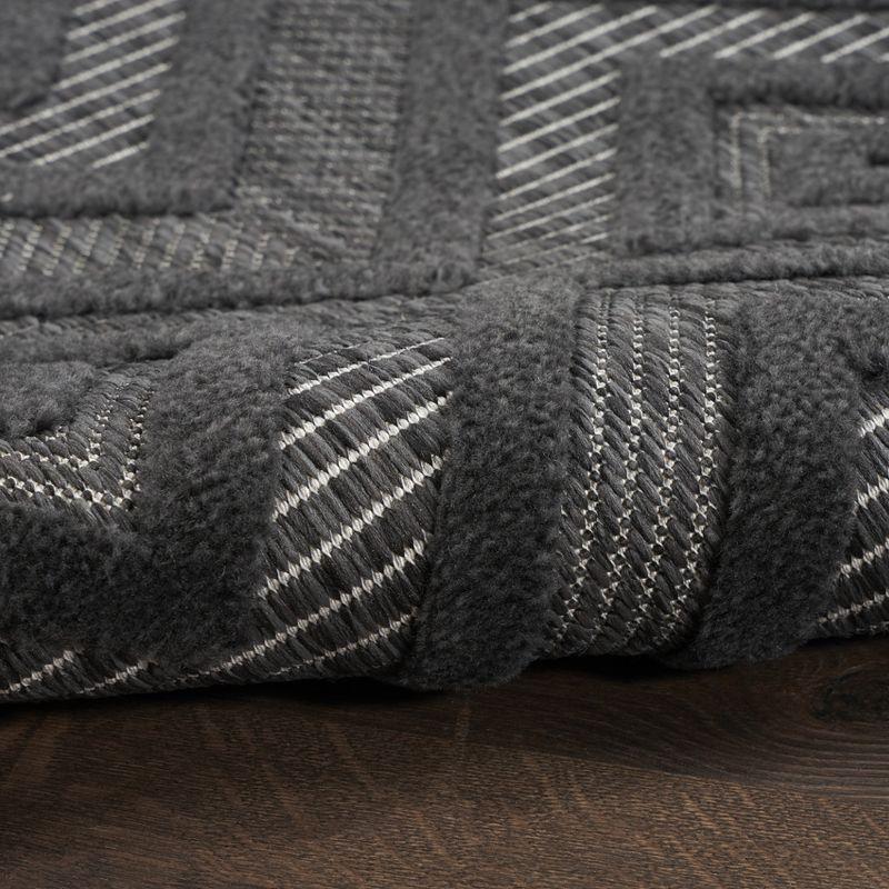 Charcoal Black Diamond 2' x 4' Synthetic Outdoor Rug