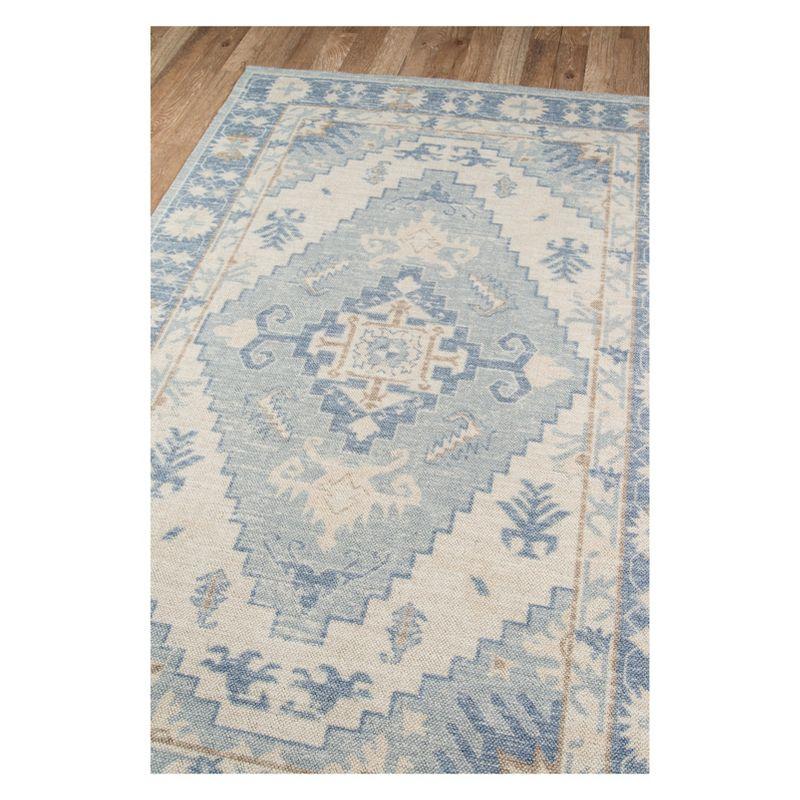 Momeni Anatolia Mateo Blue 2'x3' Accent Rug: Traditional Wool & Nylon Medallion, Low Pile Indoor Area Rug