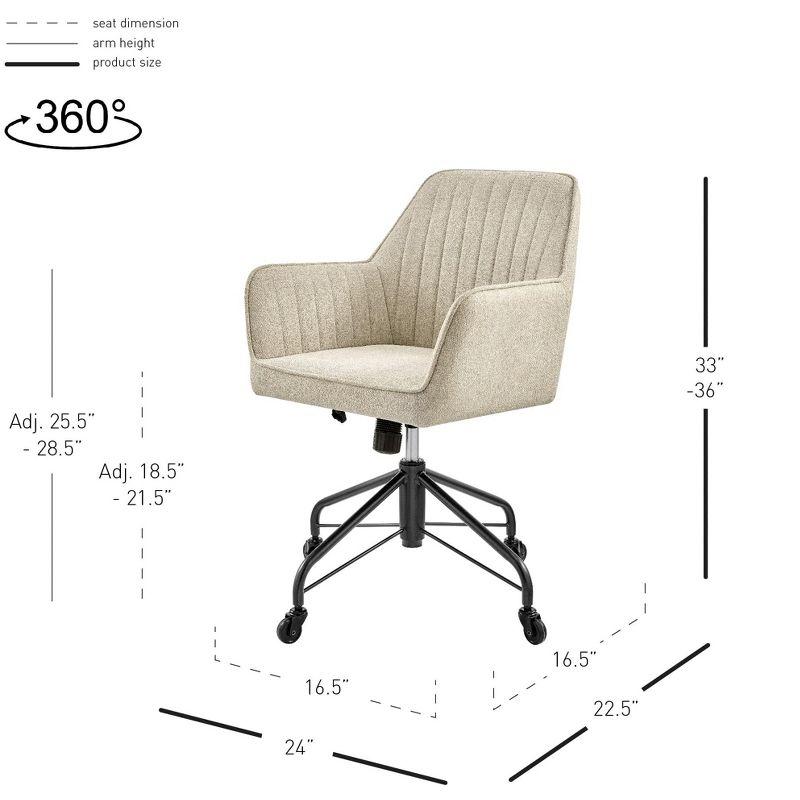 New Pacific Direct Thompson Fabric Swivel Office Arm Chair