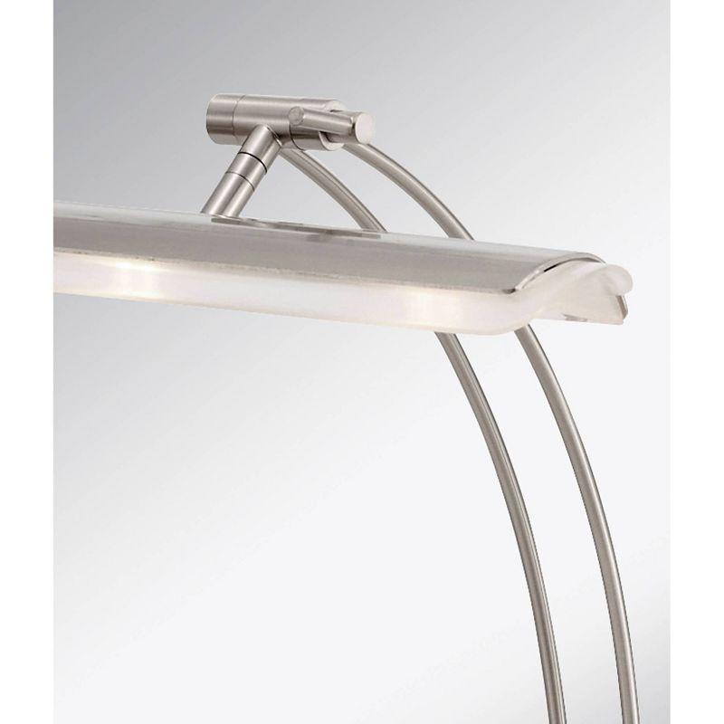 Adjustable Brushed Steel Arc LED Desk Lamp with Dimmer