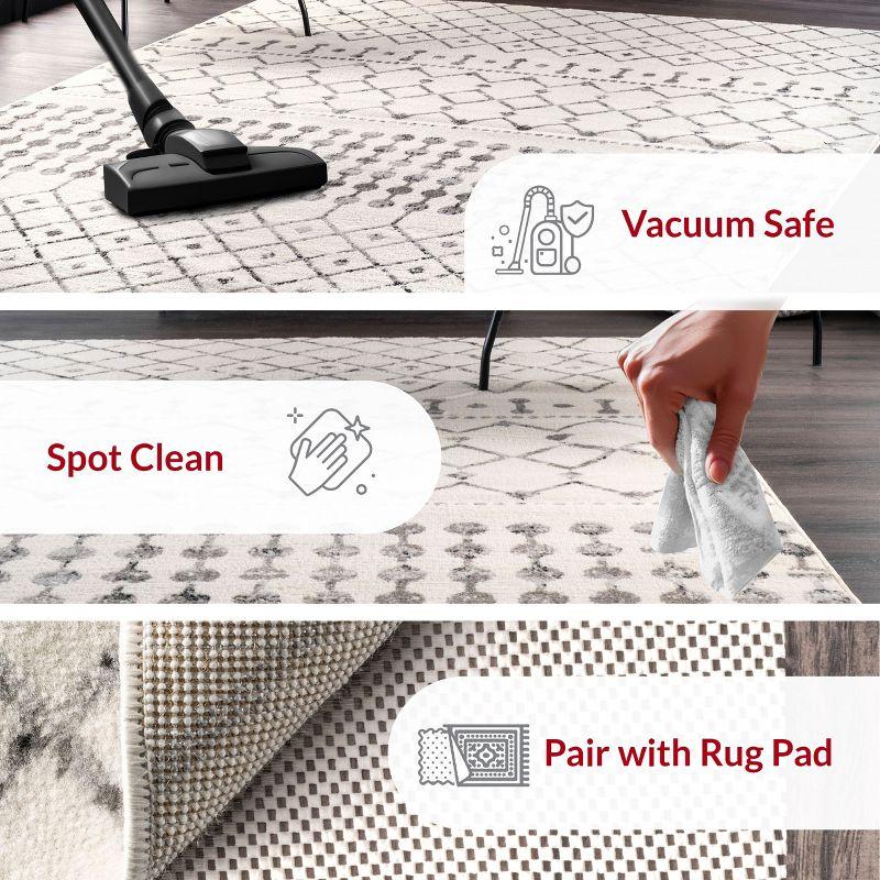 Nuloom 7x9 Zola Geometric Moroccan Indoor Area Rug, Grey, Faded Bohemian Design, Stain Resistant, BedroomLiving Room, Kitchen,