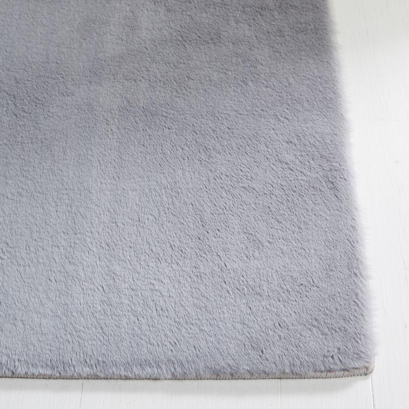 Faux Rabbit Fur FRF500 Power Loomed Machine Washable Indoor Area Rug - Light Grey - 6'x9' - Safavieh