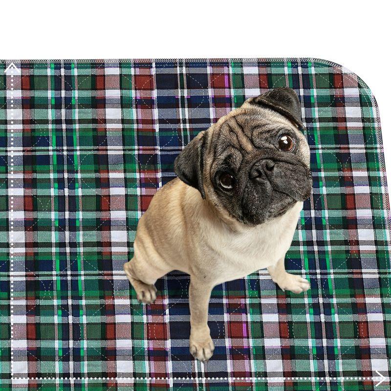 MaxProtect Highland Plaid Reusable Pee Pads for Dogs, Training Underpads - 12 Pack, 34" x 36"