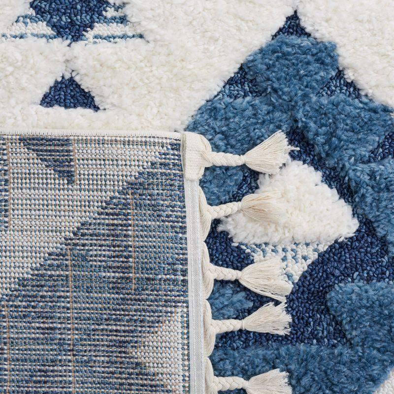 Moroccan Tassel Shag MTS688 Power Loomed Indoor Area Rug - Blue/Ivory - 8'x10' - Safavieh