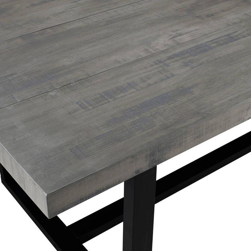 72" Modern Farmhouse Solid Wood Distressed Plank Top Dining Table - Saracina Home