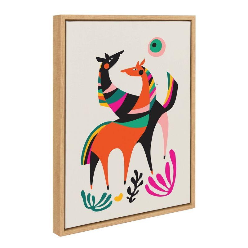 18"x24" Sylvie Dancing Horses Framed Canvas by Rachel Lee - Kate & Laurel: Dala Decor Art, Animal Theme