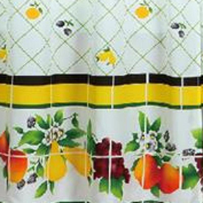 Ramallah Trading Ruffle Fruit Medley Tier and Valance - 60 x 36, Multicolored