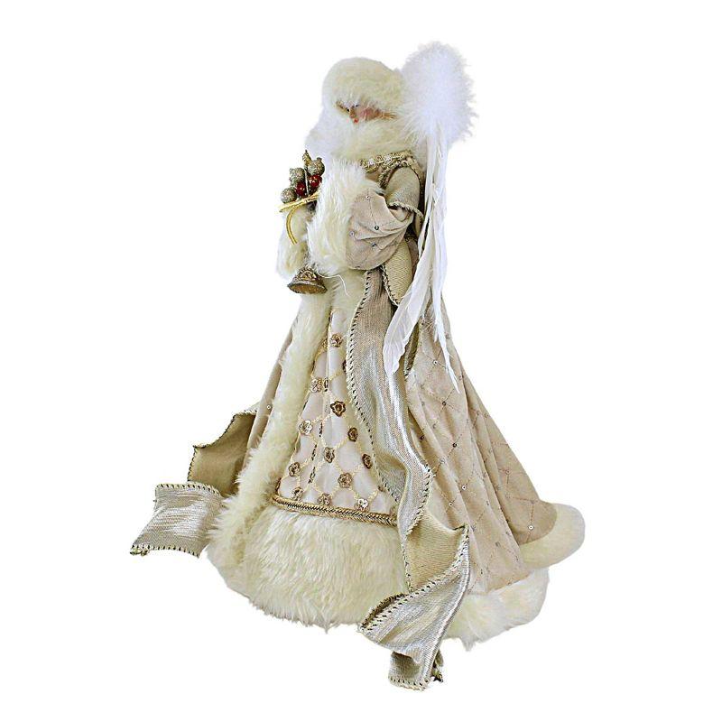 Roman 16.5 Inch Champagne Angel Tree Topper Gold Horn Feather Wings Tree Toppers