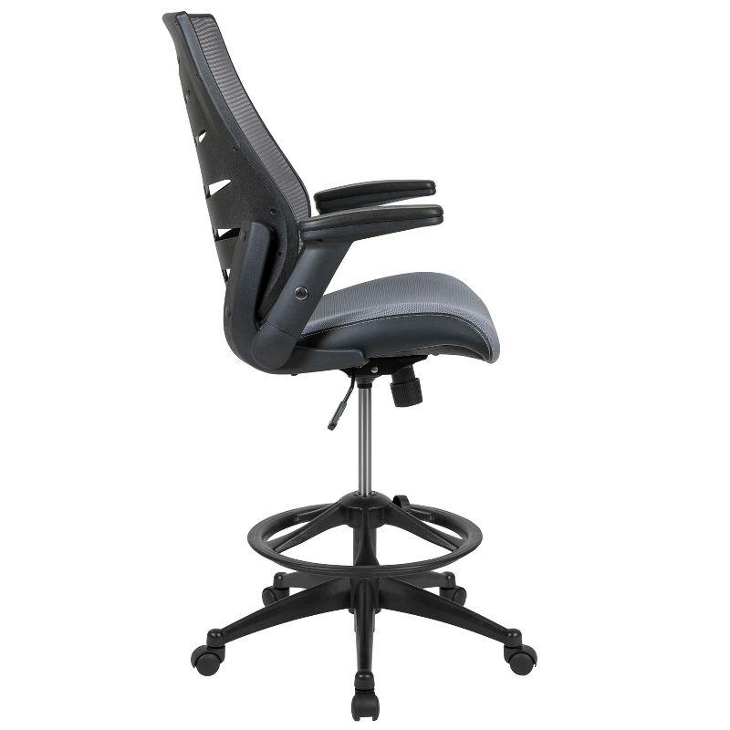 High Back Mesh Spine-Back Ergonomic Drafting Chair with Adjustable Foot Ring