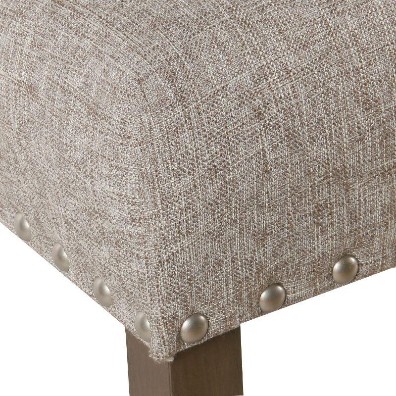 24" Upholstered Counter Height Barstool with Nailheads Sterling Gray - HomePop: Padded Back, Wood Legs