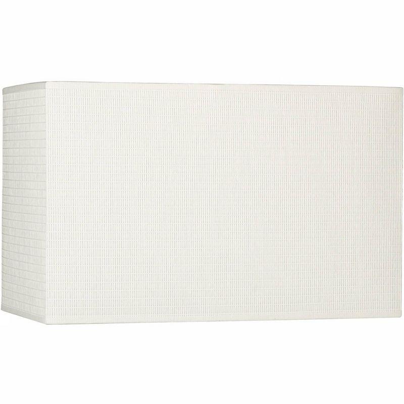 Springcrest Off-White Medium Rectangular Paper Lamp Shade 16" Wide x 8" Deep x 10" High (Spider) Replacement with Harp and Finial