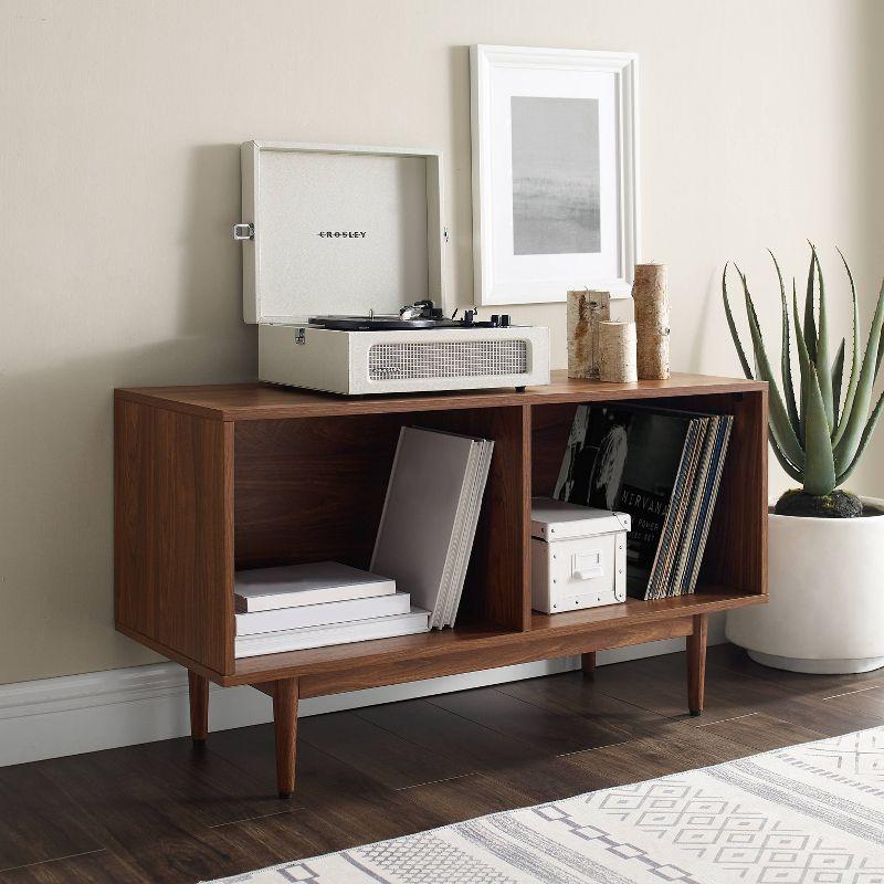 Liam Mid-Century Walnut Record Storage Console - 45in