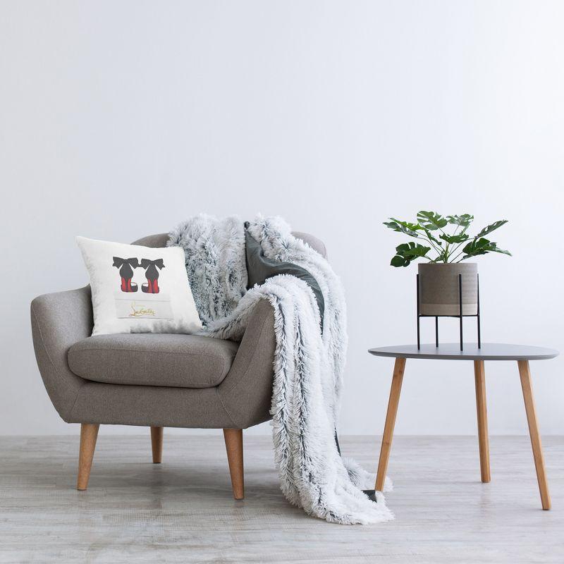 Stupell Industries Stupell Industries Designer Bow Heels Shoes Fashionable Glam Detail Printed Throw Pillow by Amanda Greenwood