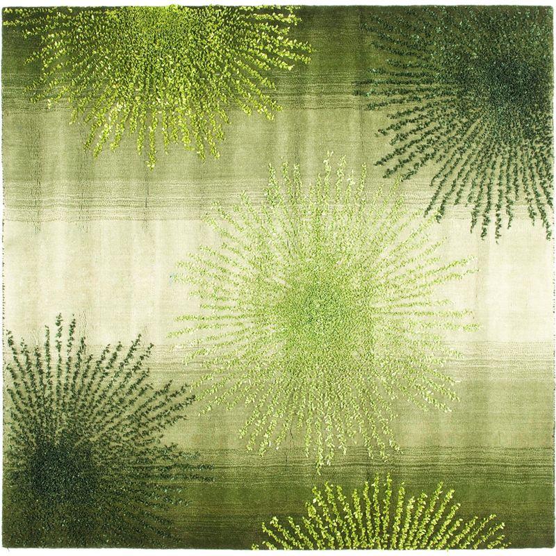 Soho SOH712 Hand Tufted Area Rug - Green/Multi - 6'x6' - Safavieh.