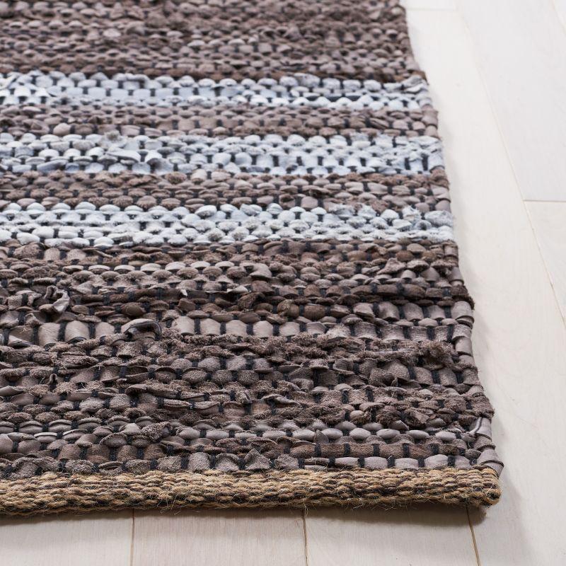 Vintage Leather VTL400 Hand Woven Indoor Accent Rug - Silver/Ivory - 3'x5' - Safavieh