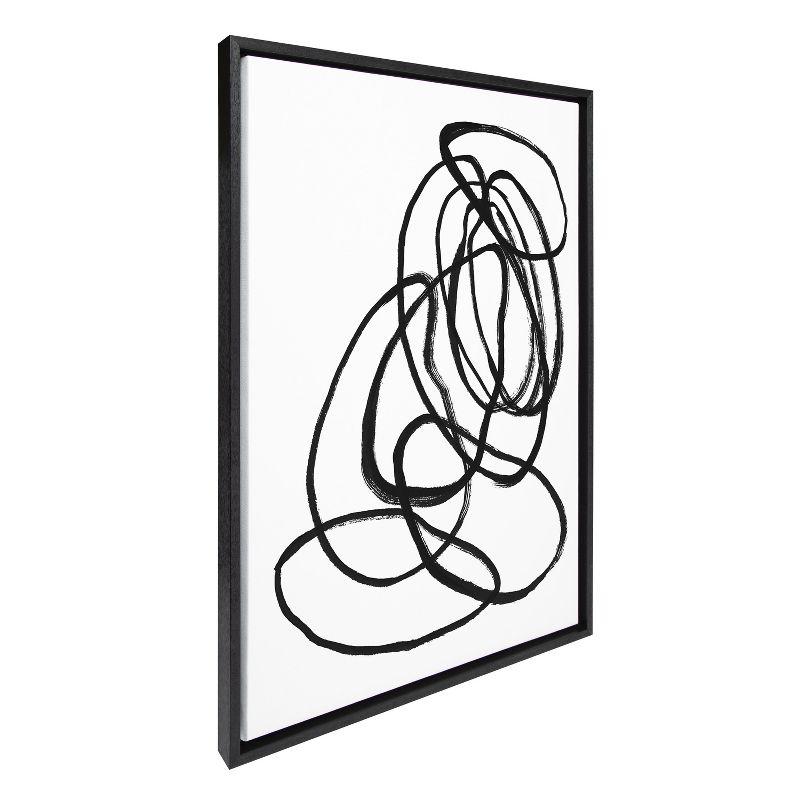 Kate and Laurel Sylvie Ring of Light 2 Framed Canvas by Nikki Chu, 23x33, Black