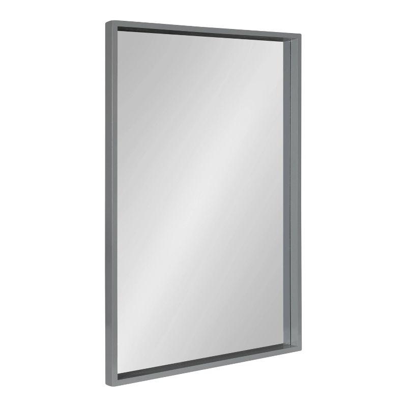 Gray Rectangular Wood Framed Vanity Wall Mirror