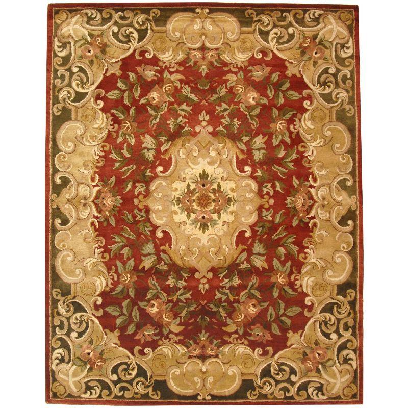 Classic CL234 Hand Tufted Indoor Area Rug - Rust/Green - 8'-3"x11' - Safavieh