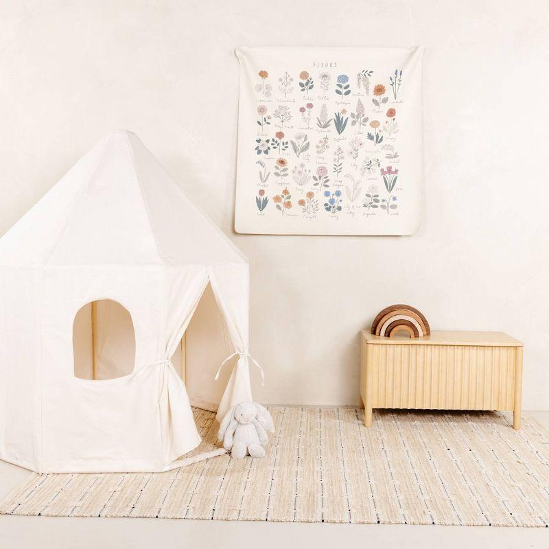 Ivory Canvas Kids Play Tent with Bunting