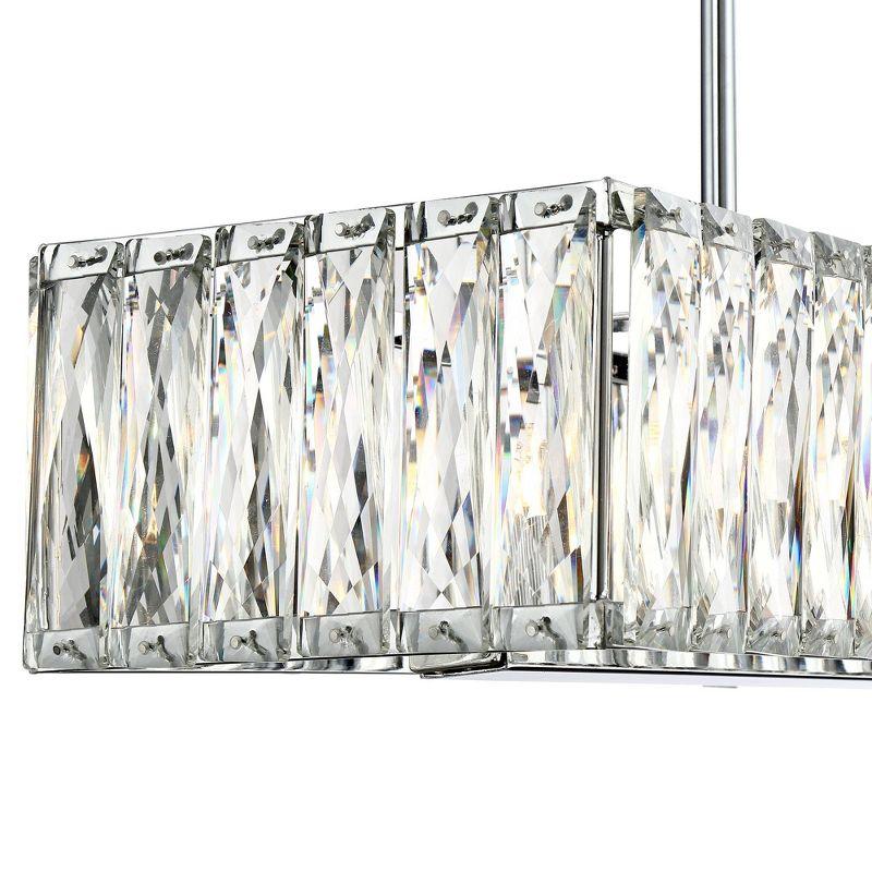 Possini Euro Design Sera Chrome Silver Linear Pendant Chandelier 33 1/2" Wide Modern Clear Crystal 5-Light Fixture for Dining Room Kitchen Island Home