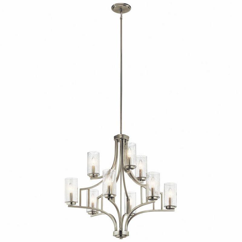 Vara 9-Light Brushed Nickel Chandelier with Clear Glass Shades