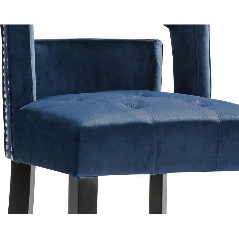 Iconic Home Velvet Half-Back Counter Stool, Irrithel