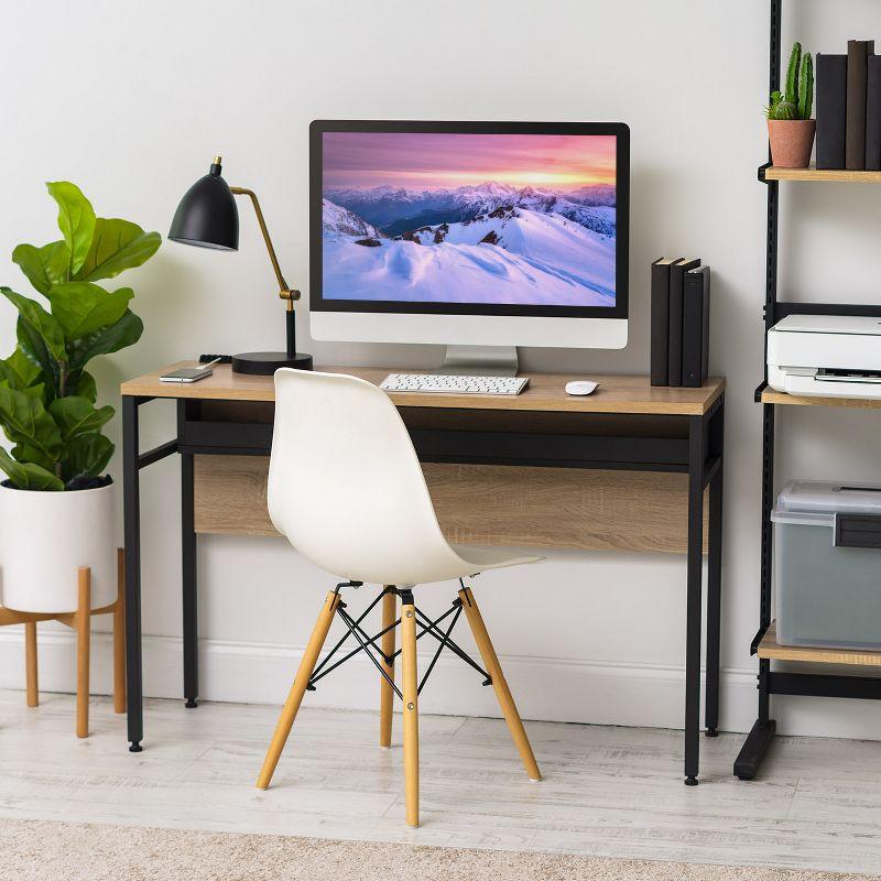 Large Black Adjustable Height Wood Computer Desk