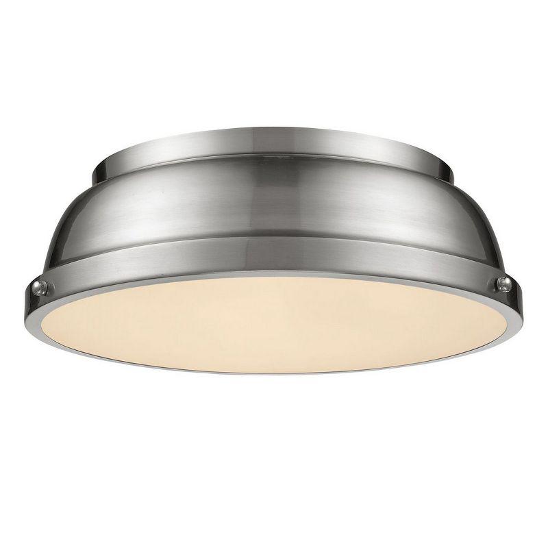 Transitional Pewter 14" LED/Incandescent Flush Mount Light