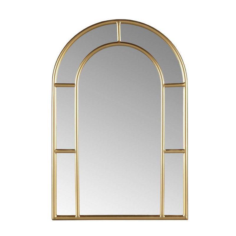 Regina Gold Arched Wall Mirror with Iron Frame