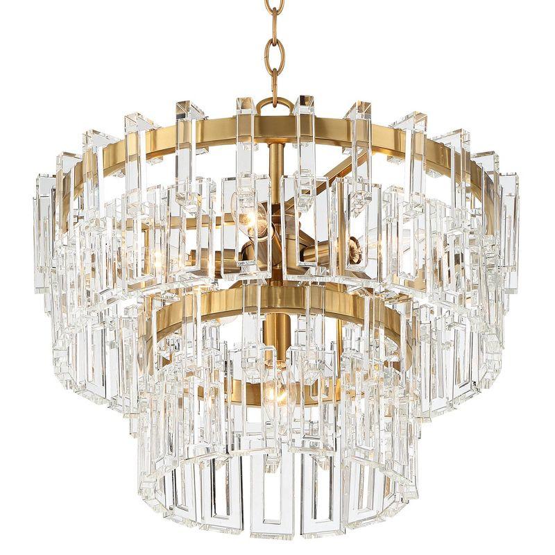 Vienna Full Spectrum Luxum Burnished Brass Chandelier 18 3/4" Wide Modern Tiered Crystal 6-Light Fixture for Dining Room House Foyer Kitchen Island