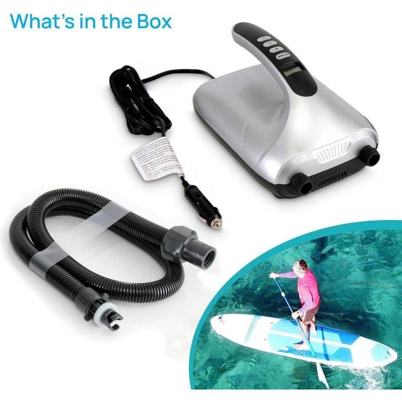 SereneLife High Pressure SUP Electric Air Pump - Silver & Black