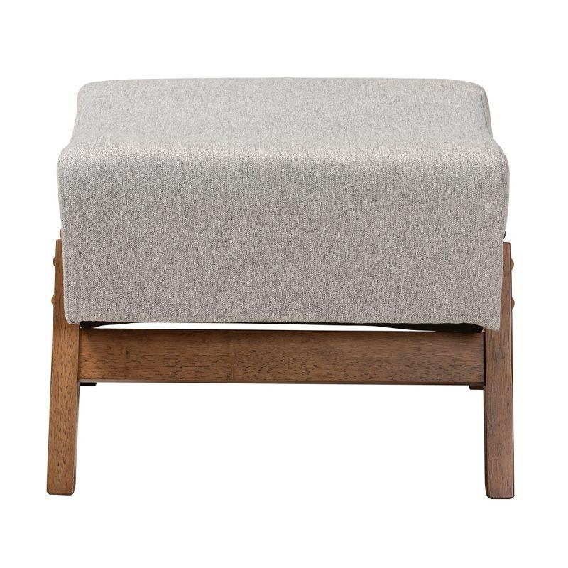 Baxton Studio Hanson Mid-Century Modern Fabric Wood Ottoman