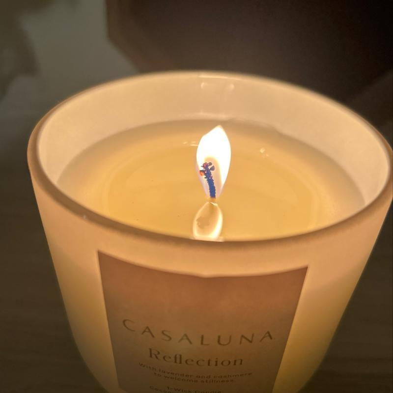 Reflection Core Frosted Glass Wellness Jar Candle 12oz - Casaluna™: Soy & Coconut Wax, Lavender Aroma