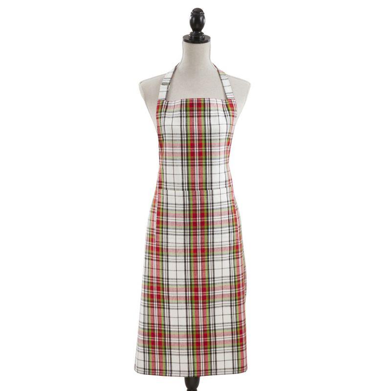 Multicolor Plaid Cotton Kitchen Apron, 24 x 36 inches