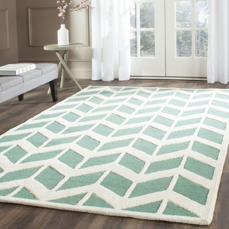 Cambridge CAM718 Tufted Indoor Area Rug - Teal/Ivory - 8'x10' - Safavieh