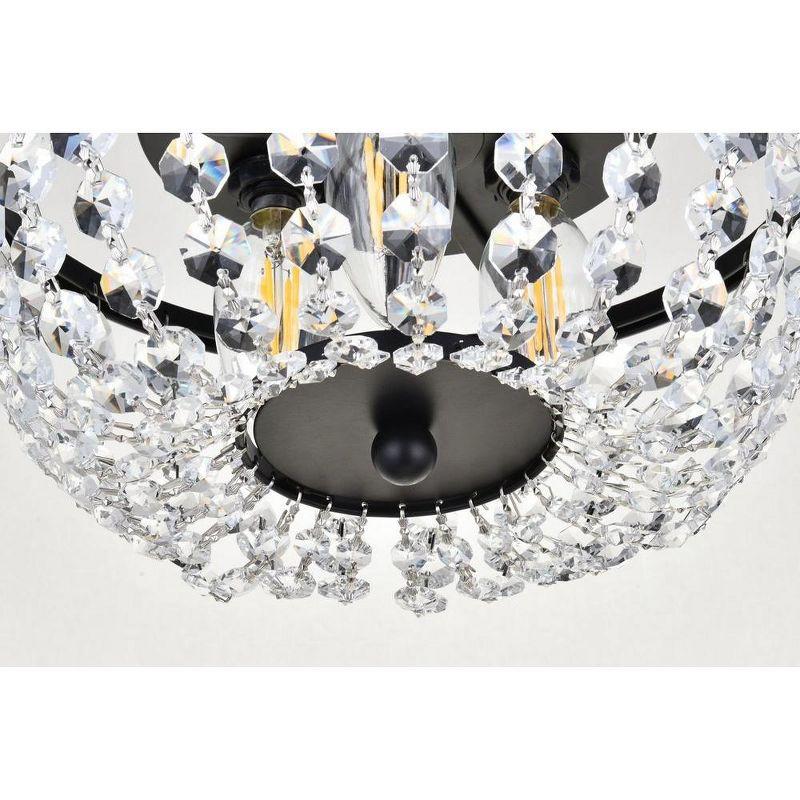 Cora 10-Inch Black Iron and Crystal Flush Mount Light