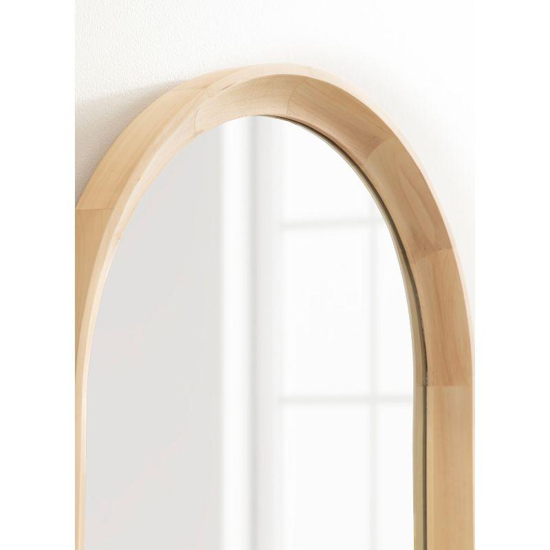 20"x30" Hatherleigh Arch Wood Wall Mirror Natural: Durable, Light Finish - Kate & Laurel All Things Decor