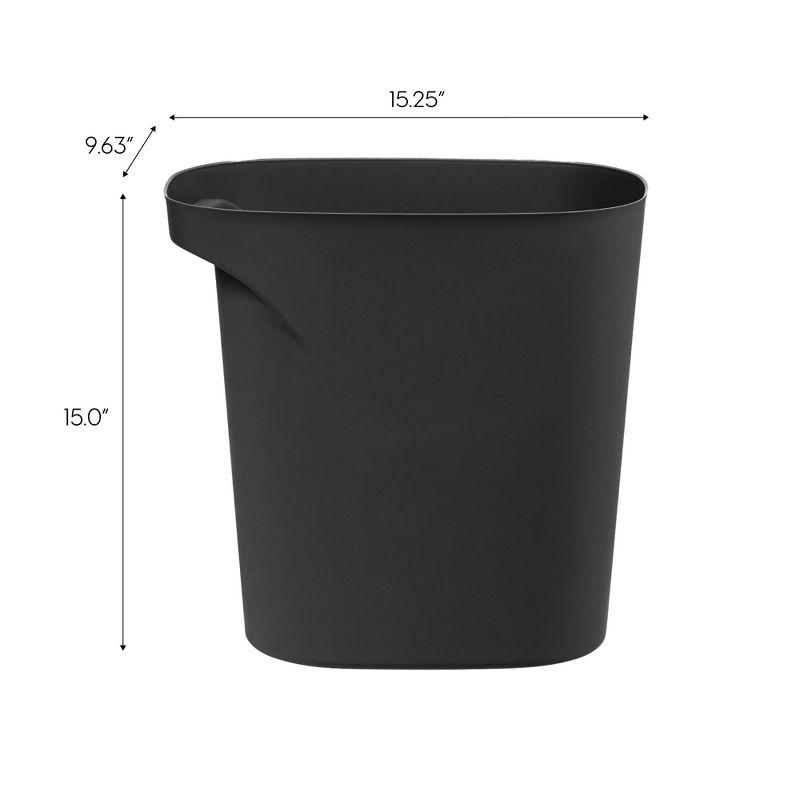 IRIS USA 6 Gallon / 24 Quart Plastic Wastebasket Garbage Trash Cans with Handles for Home Office Kitchen Bedroom Bathroom