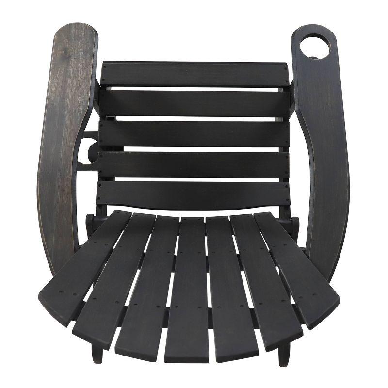 2pk Bellwood Outdoor Acacia Wood Folding Adirondack Chairs Dark Gray - Christopher Knight Home