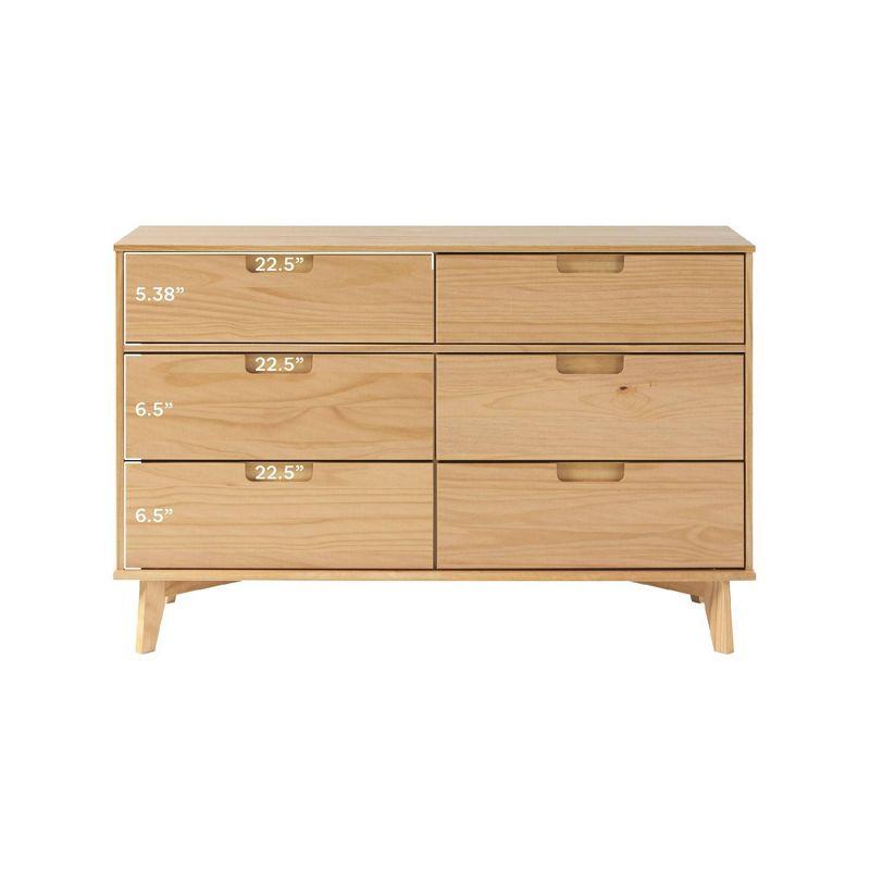 Yarber 6 Drawer Solid Wood Double Dresser