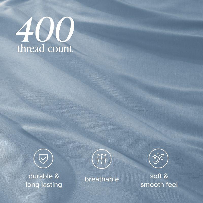 Bare Home 400 Thread Count Organic Cotton Sateen Duvet Cover Set