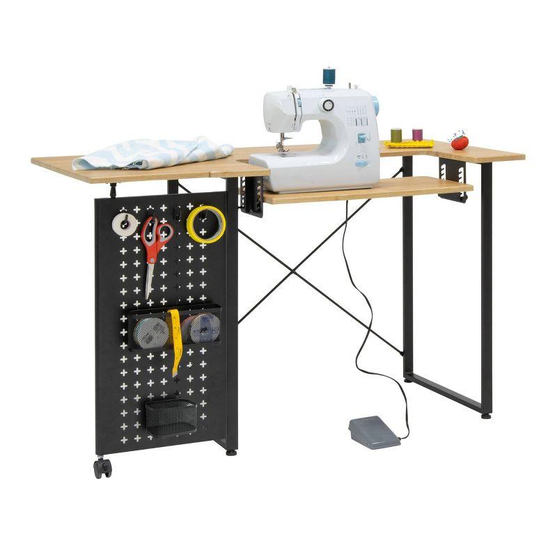 Pivot Sewing Machine Table with Swingout Storage Panel - studio designs