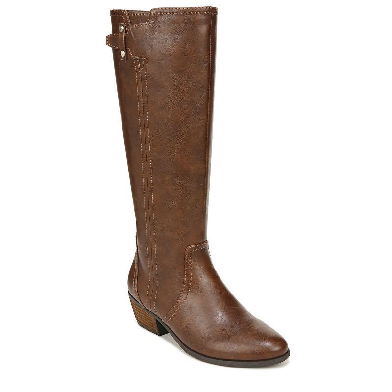 Whiskey Faux Leather Knee-High Zip-Up Boots