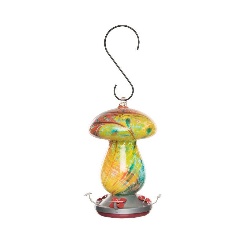 Enchanted Garden Glass Hanging Hummingbird Feeder