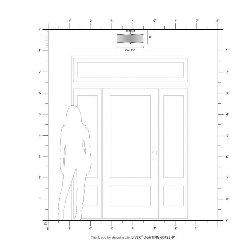 Livex Lighting Park Ridge 3 - Light Semi-Flush Mount in  Brushed Nickel