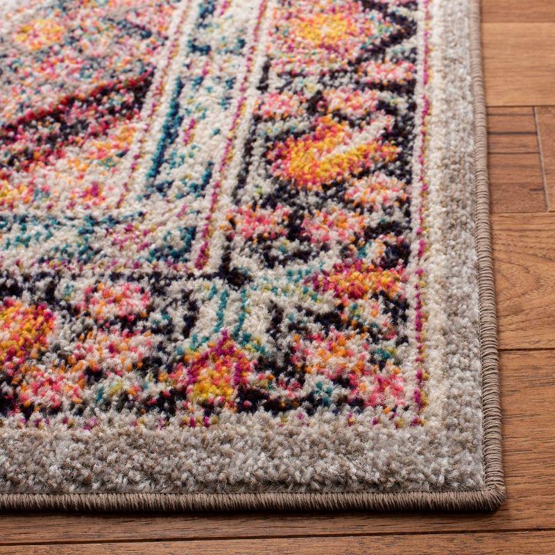 Madison 200 MAD252 Power Loomed Indoor Area Rug - Grey/Fuchsia - 4'x6' - Safavieh