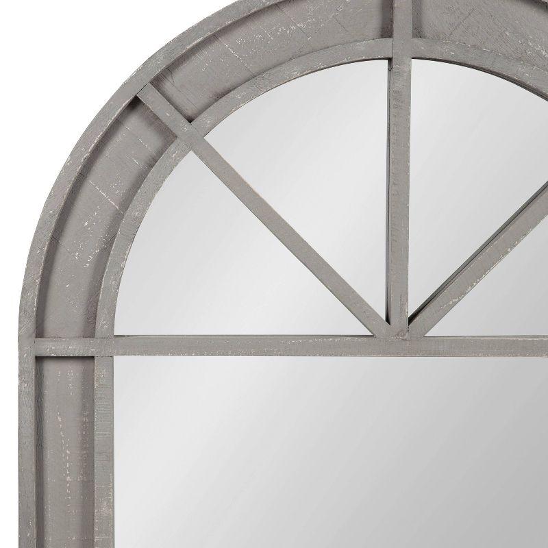 Gray Wood Rustic Arch Wall Mirror, 27.5" x 40"